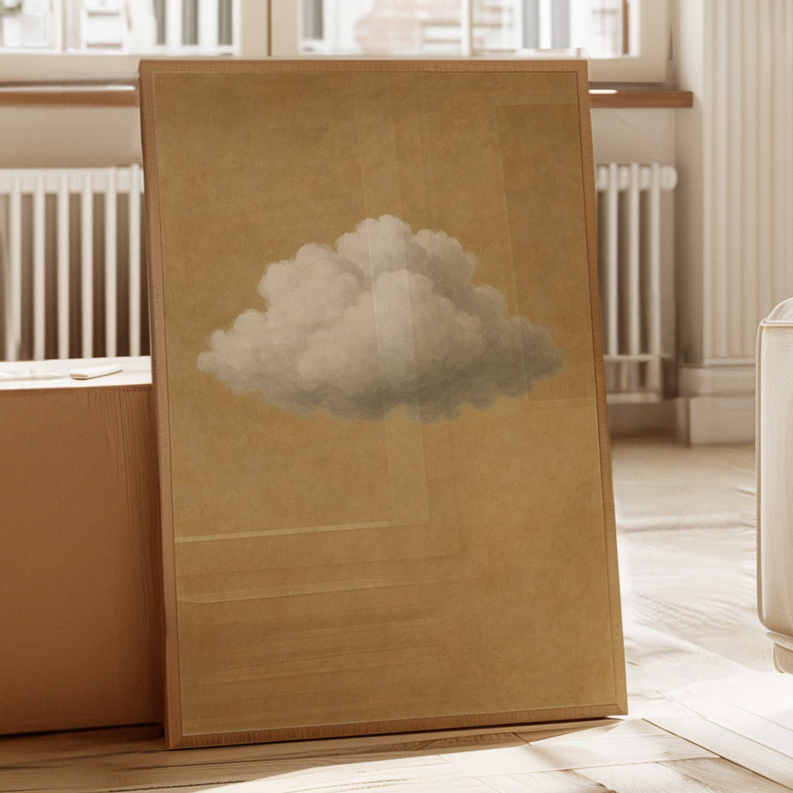 Solitary Cloud Over Ochre Sky