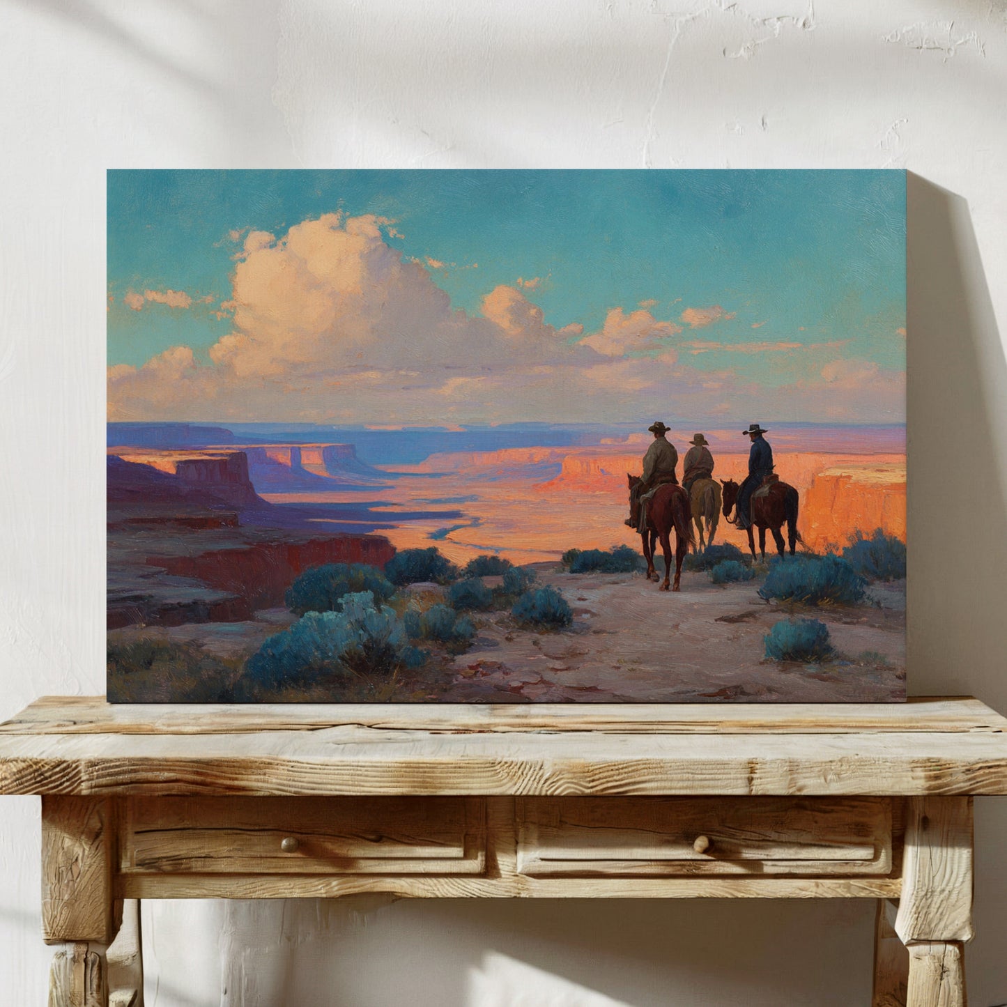 Desert Riders Watch Canyon Glow
