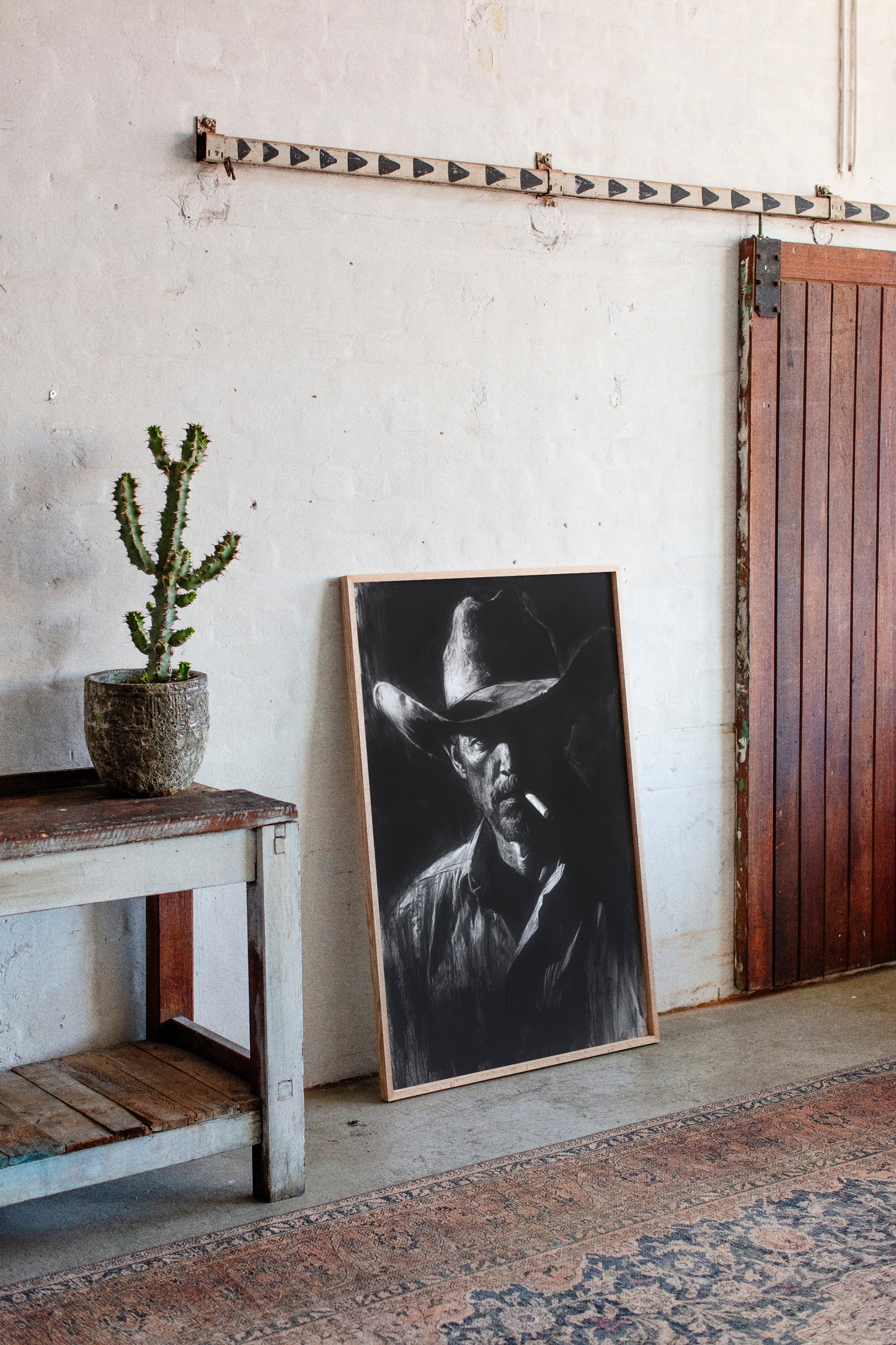 Midnight Cowboy in Charcoal Shadows