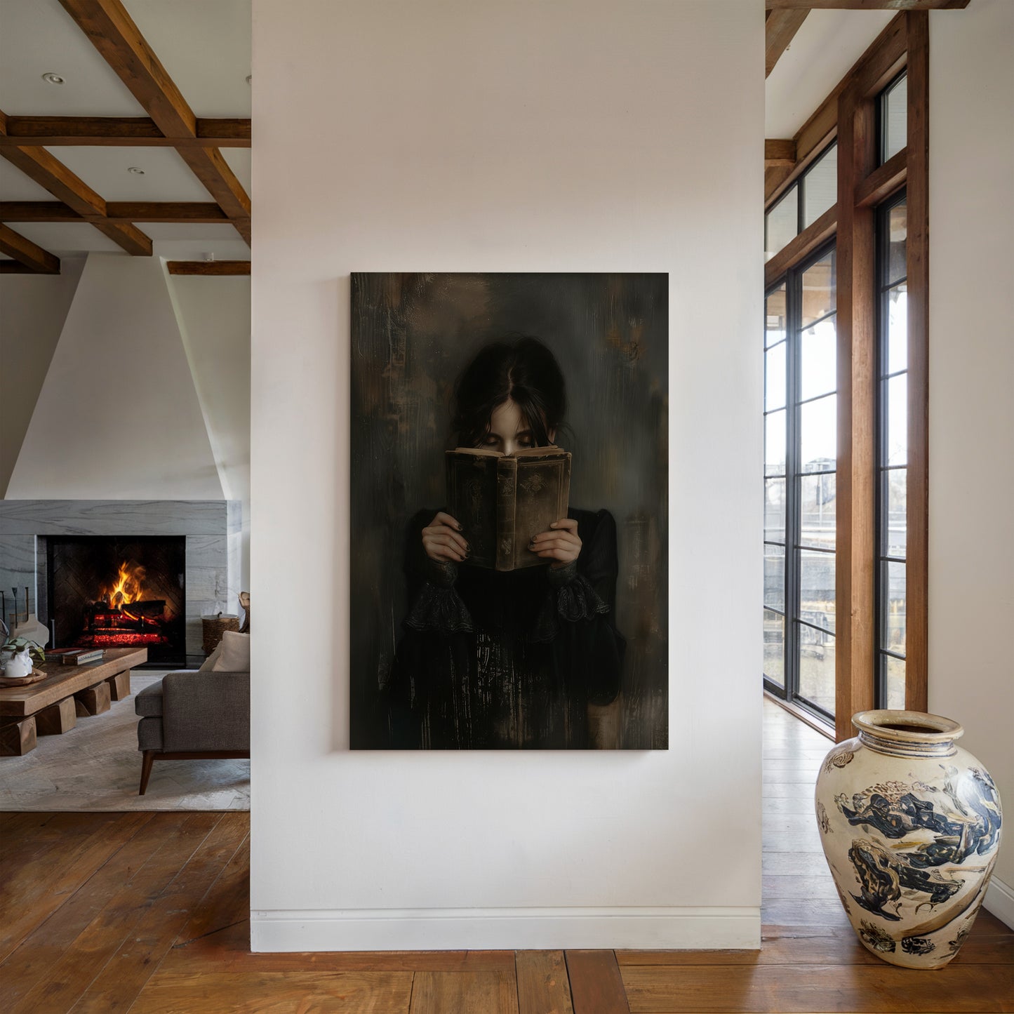 The Reader in Velvet Shadows