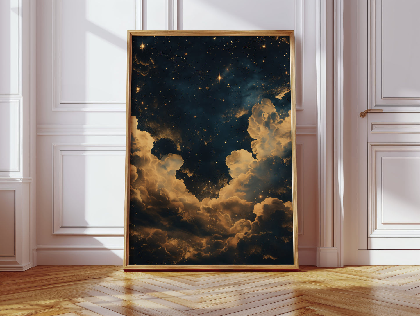 Golden Clouds Beneath a Midnight Sky