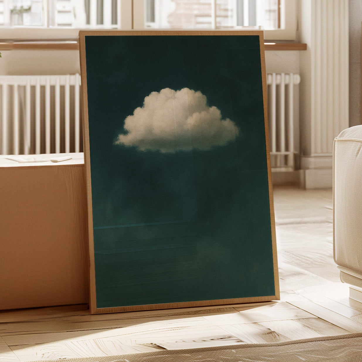 Lonely Cloud in Deep Teal Sky