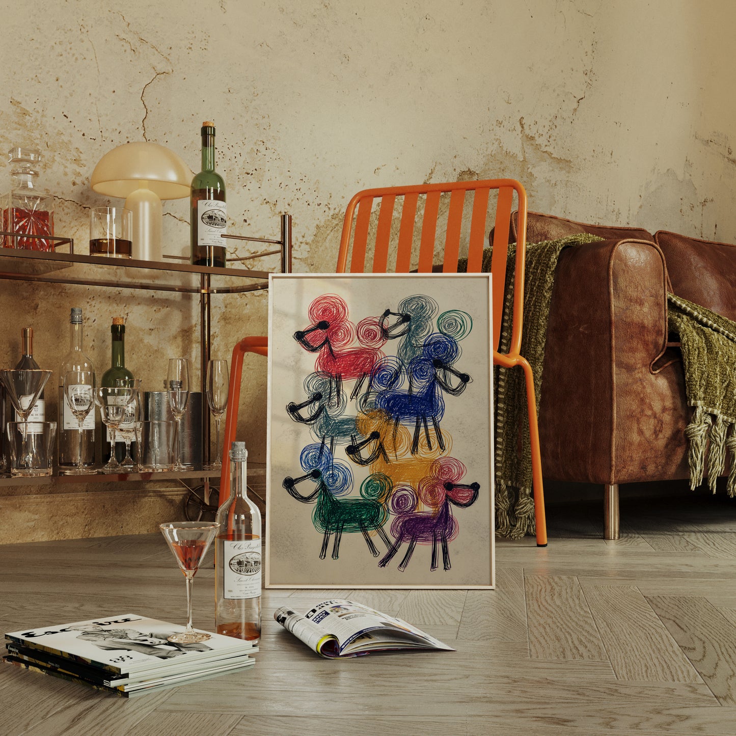 A Parade of Playful Poodles