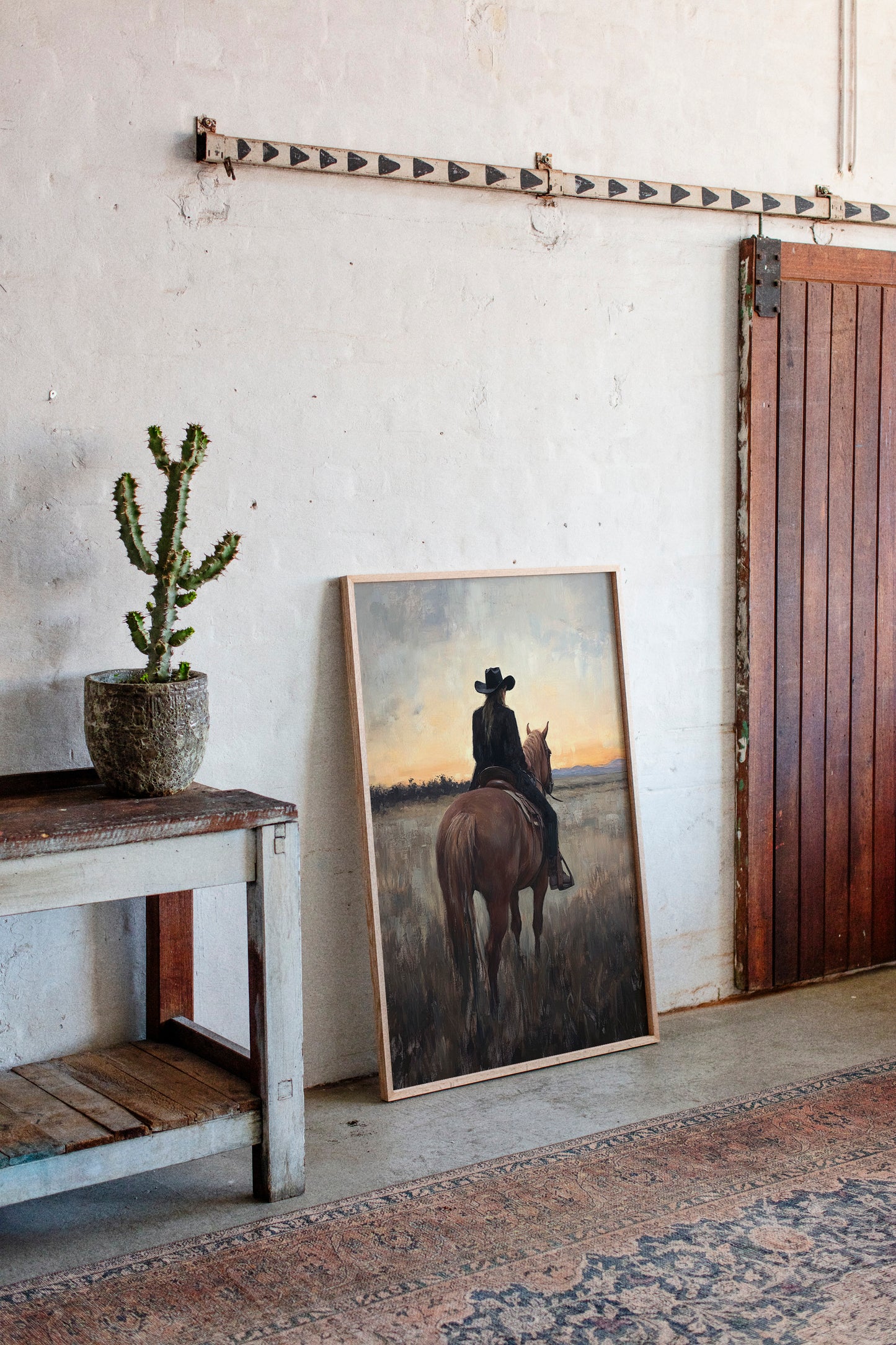 Back to the Prairie – Cowgirl on Horse at Dusk