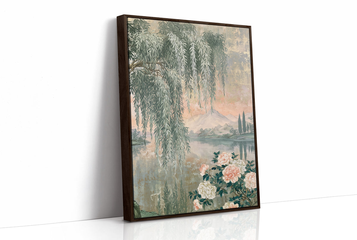 Willow Peony Chinoiserie Landscape