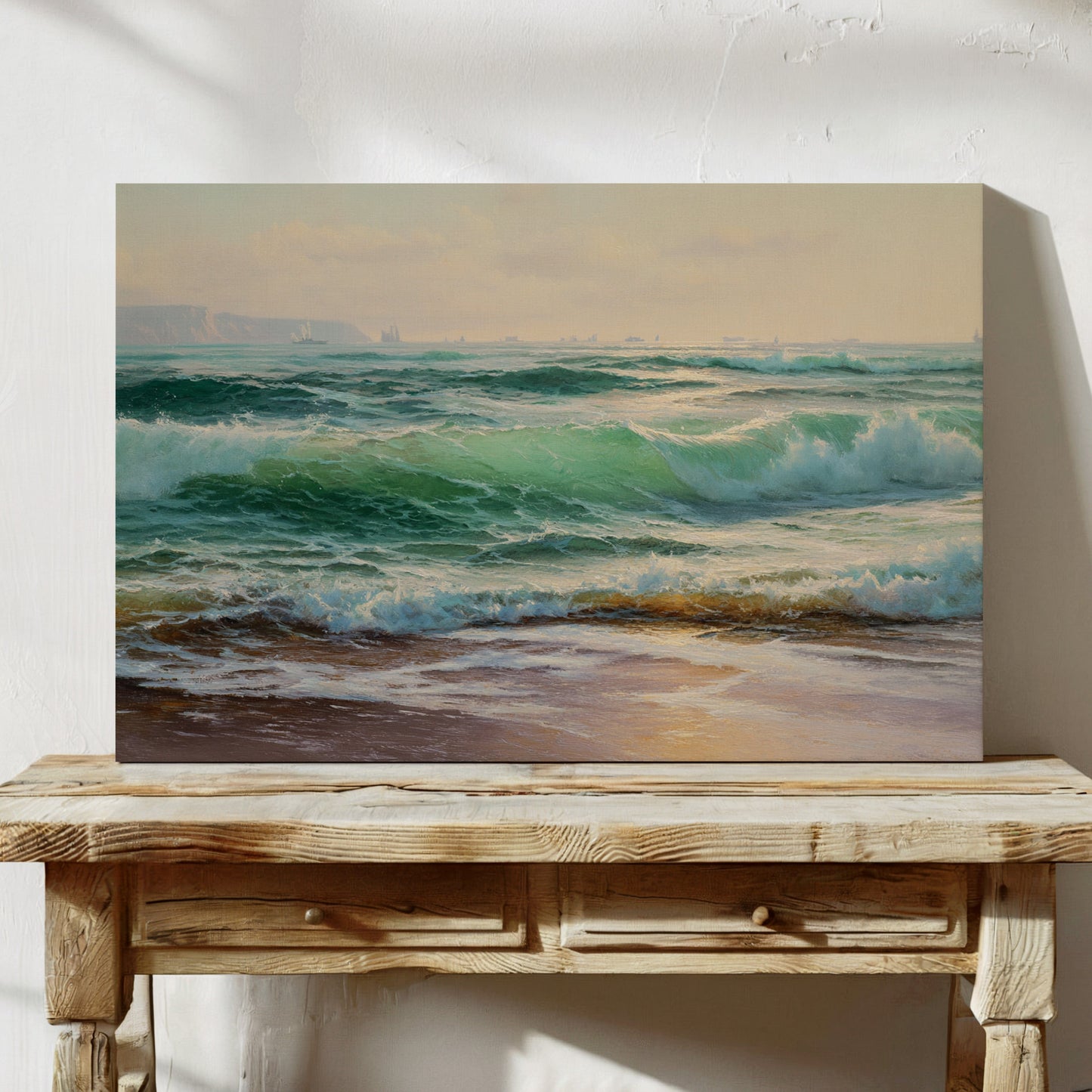 Emerald Waves Chase Golden Shore