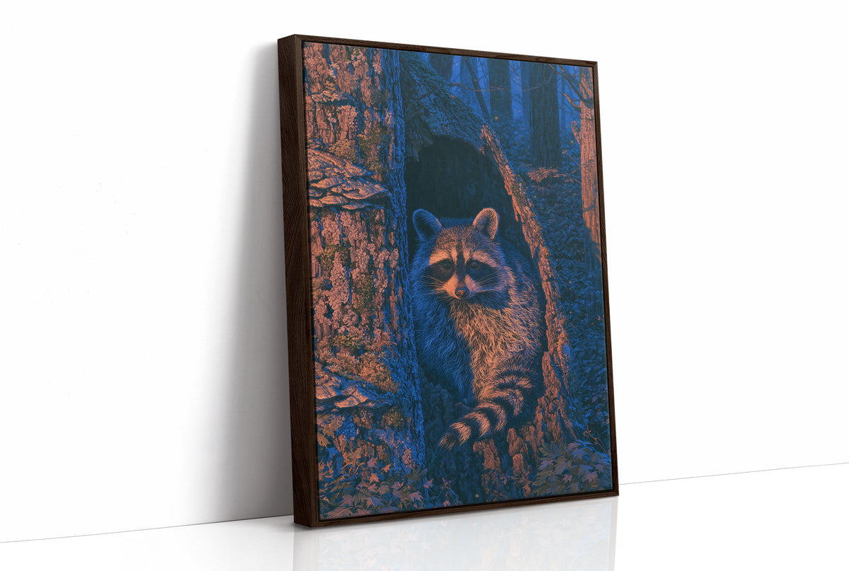 Twilight Raccoon Tree Hollow