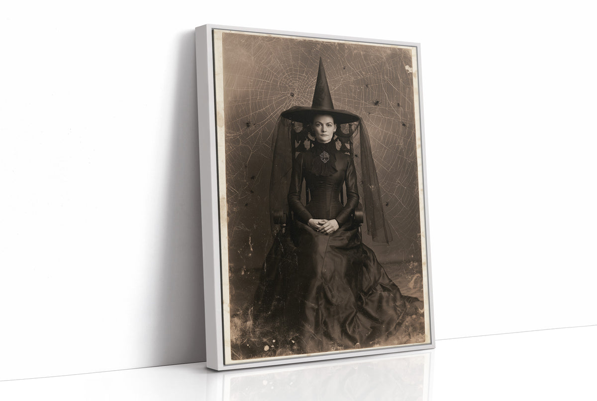 Formal Portrait, Informal Spiders, print in a white frame
