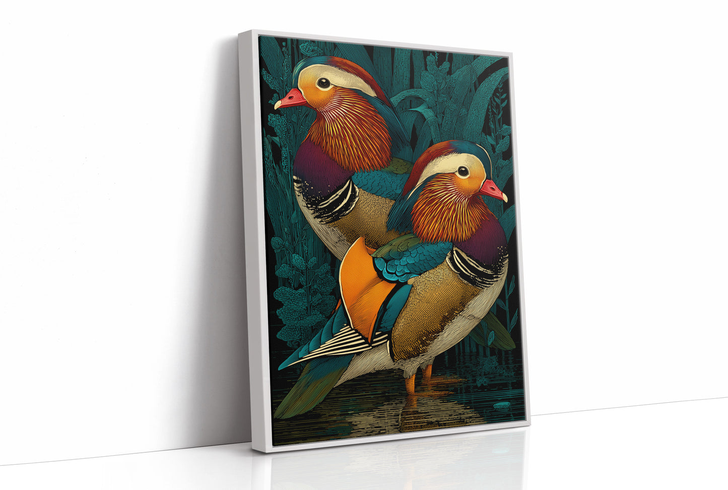 Mandarin Ducks in the Reeds