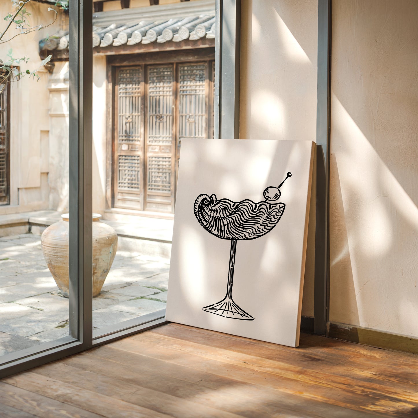 Midnight Martini Draws Wave Lines