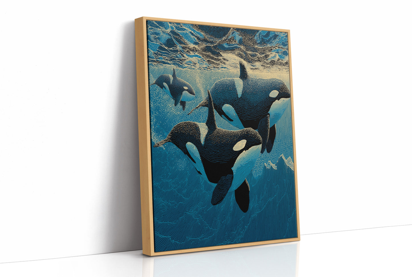 Orca Pod Below the Surface