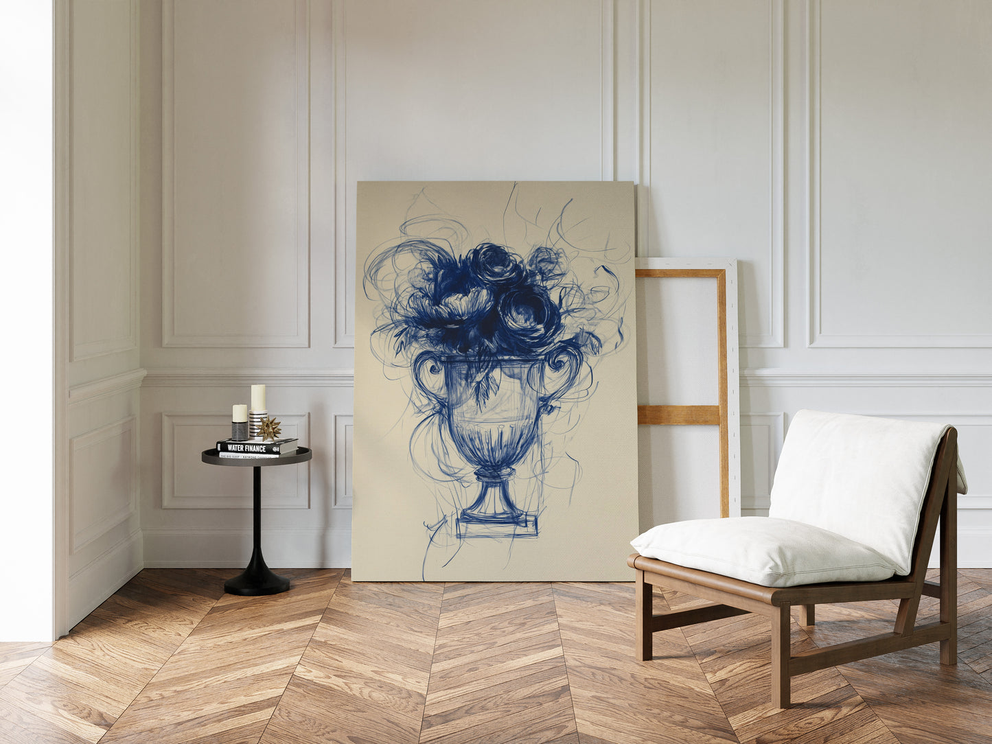 Indigo Roses Dance In Crystal Urn