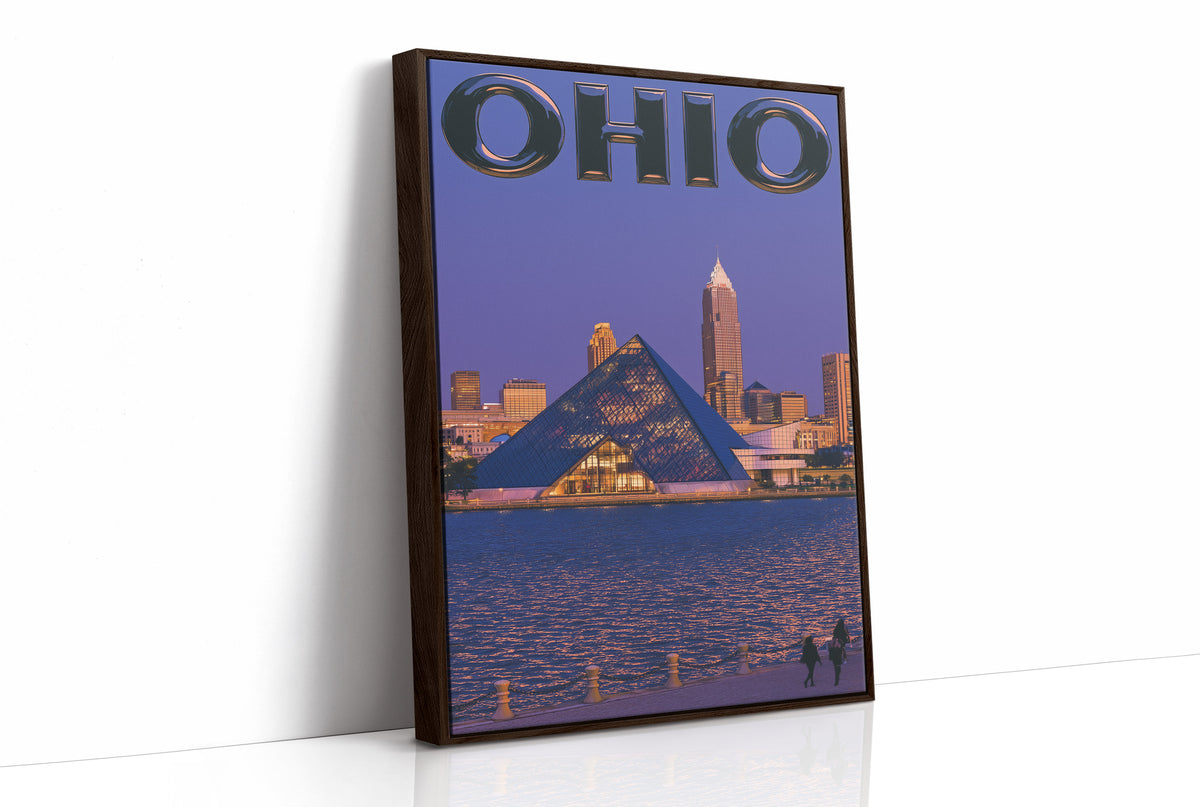 Cleveland Skyline Twilight Waterfront
