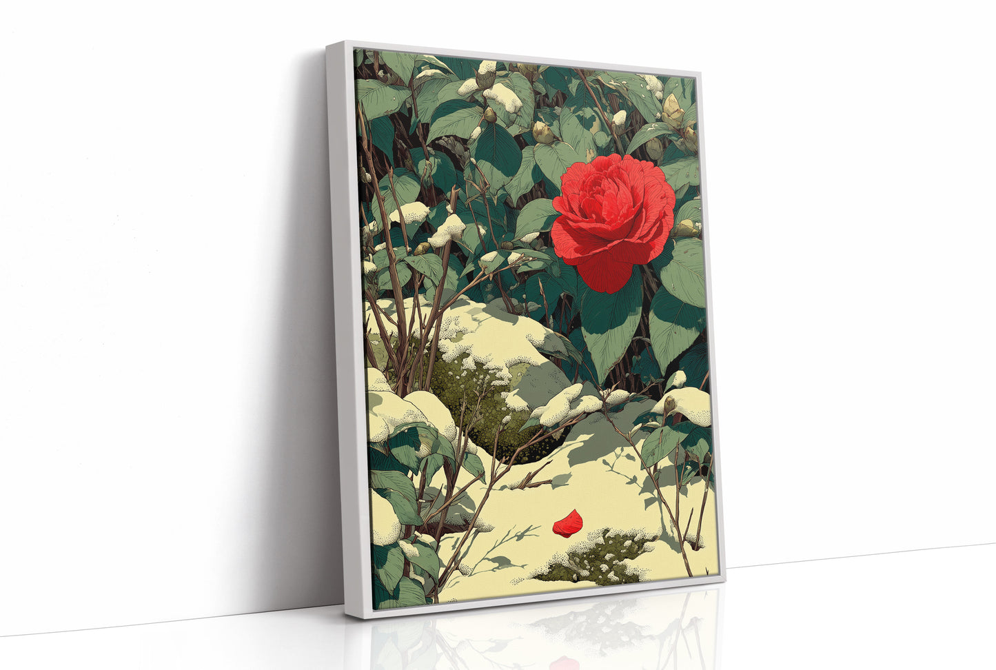 One Petal Falls in Snow