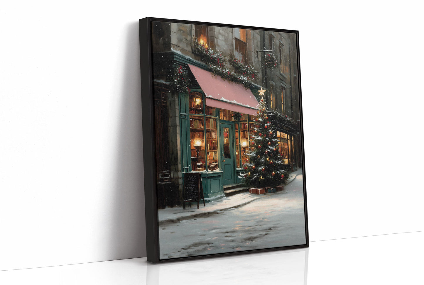 December Snow Lights The Bookshop