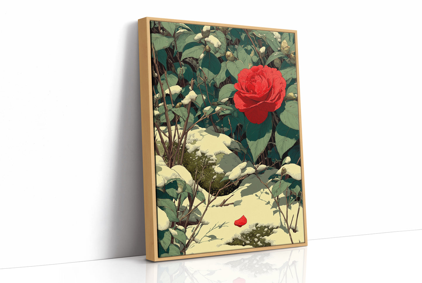 One Petal Falls in Snow