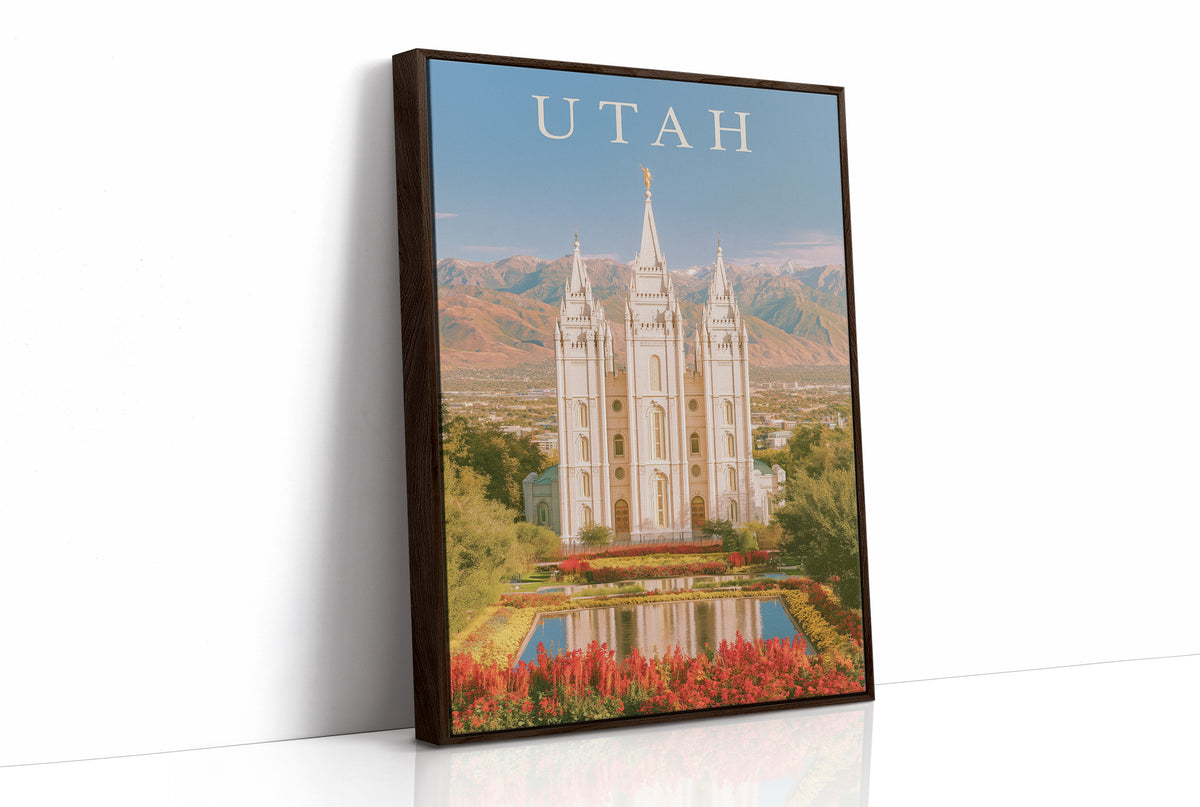 Salt Lake Temple Garden Reflection