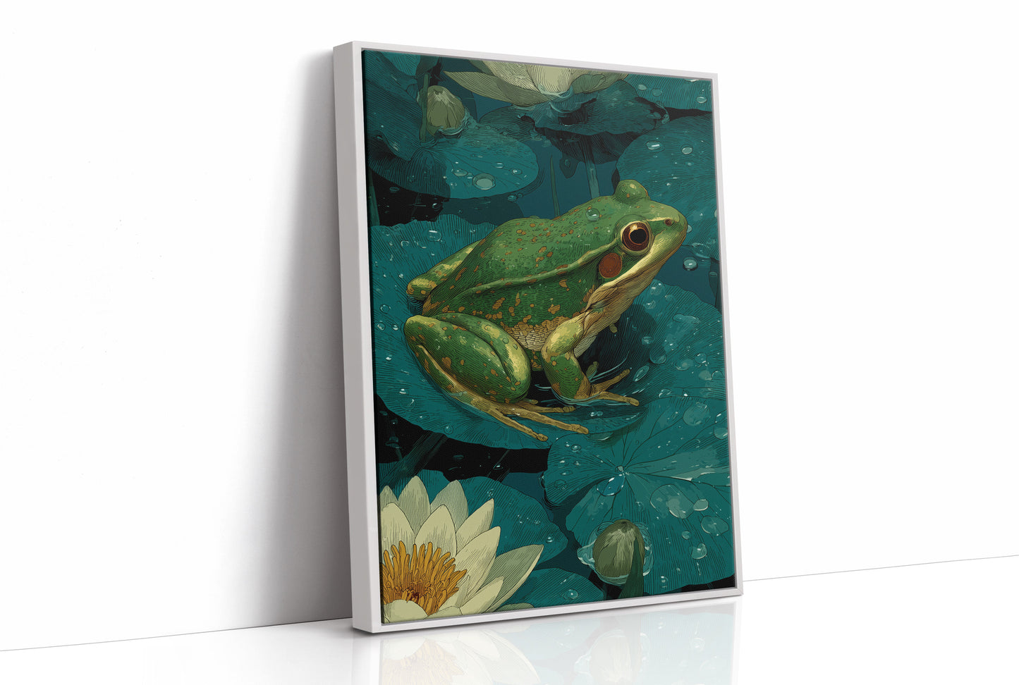 Frog Among the Lily Pads