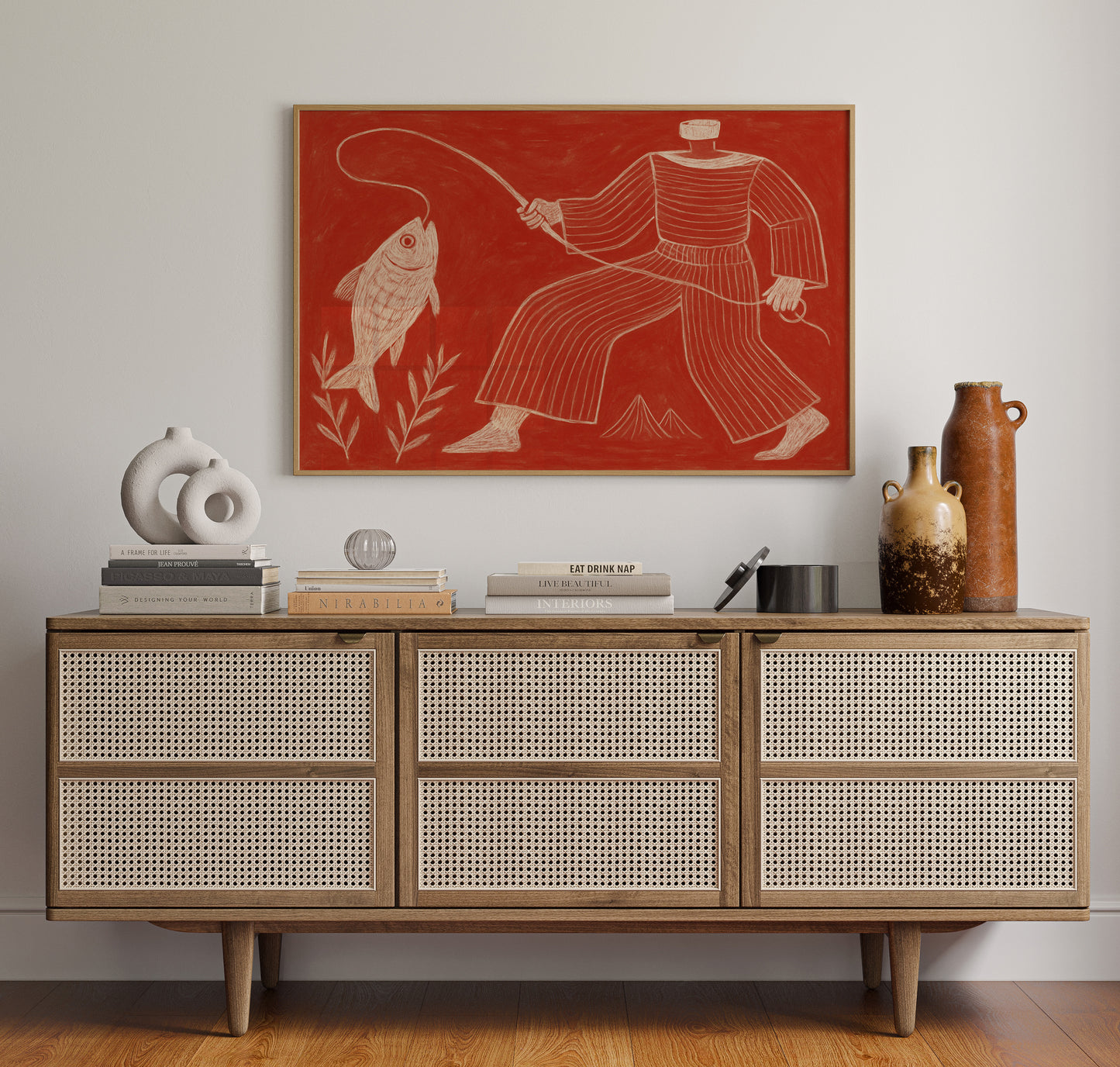 Catch of the Day in Red Chalk