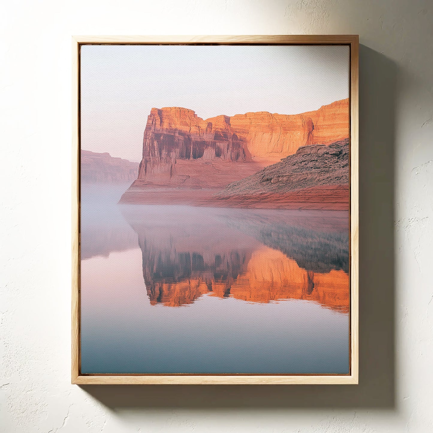 Desert Cliffs Reflected in Morning Mist