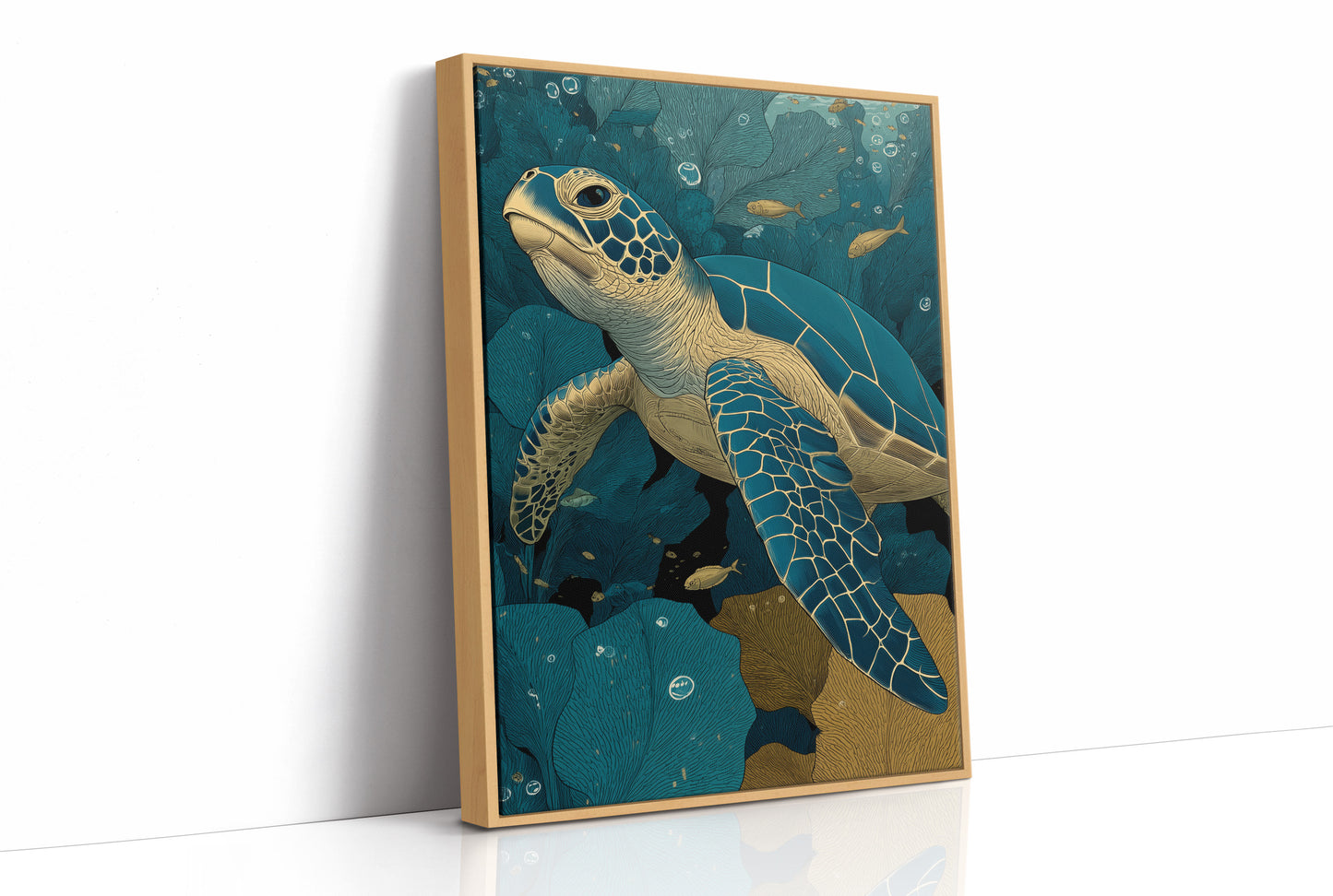 Sea Turtle Through the Reef
