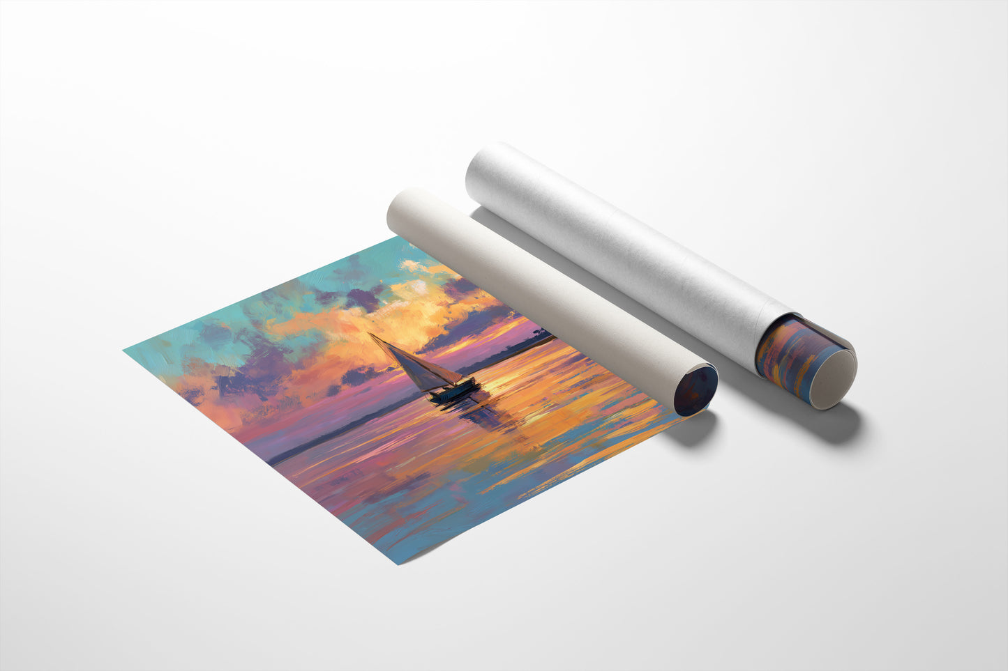 Sunset Voyage On Still Waters