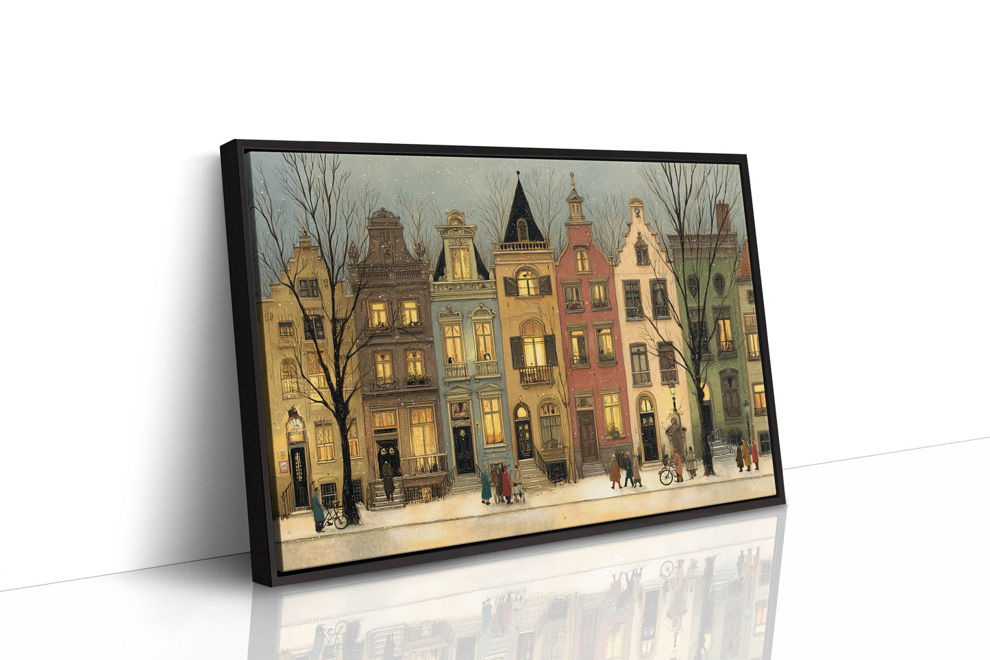 Twilight Gathering Along Cobbled Streets