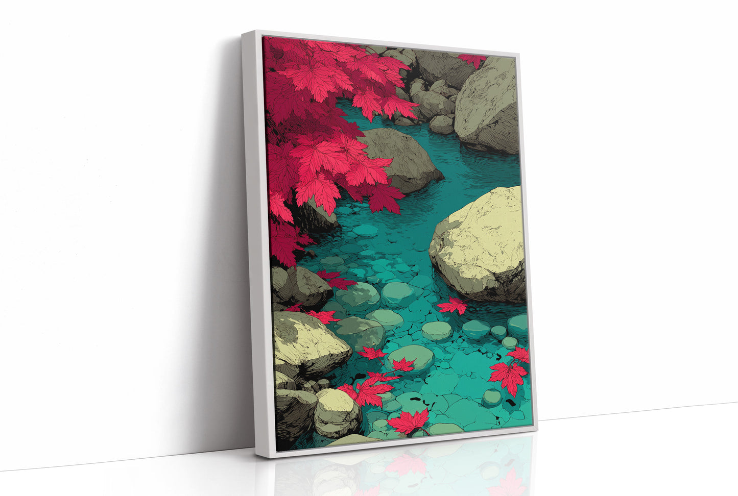 Maple Leaves on the Creek