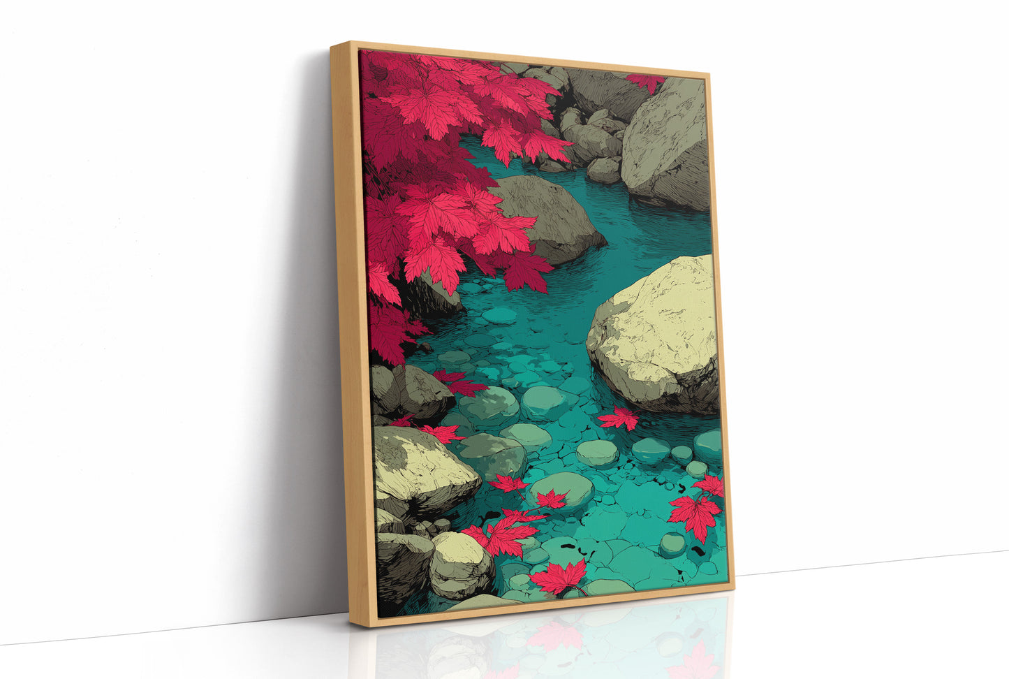 Maple Leaves on the Creek