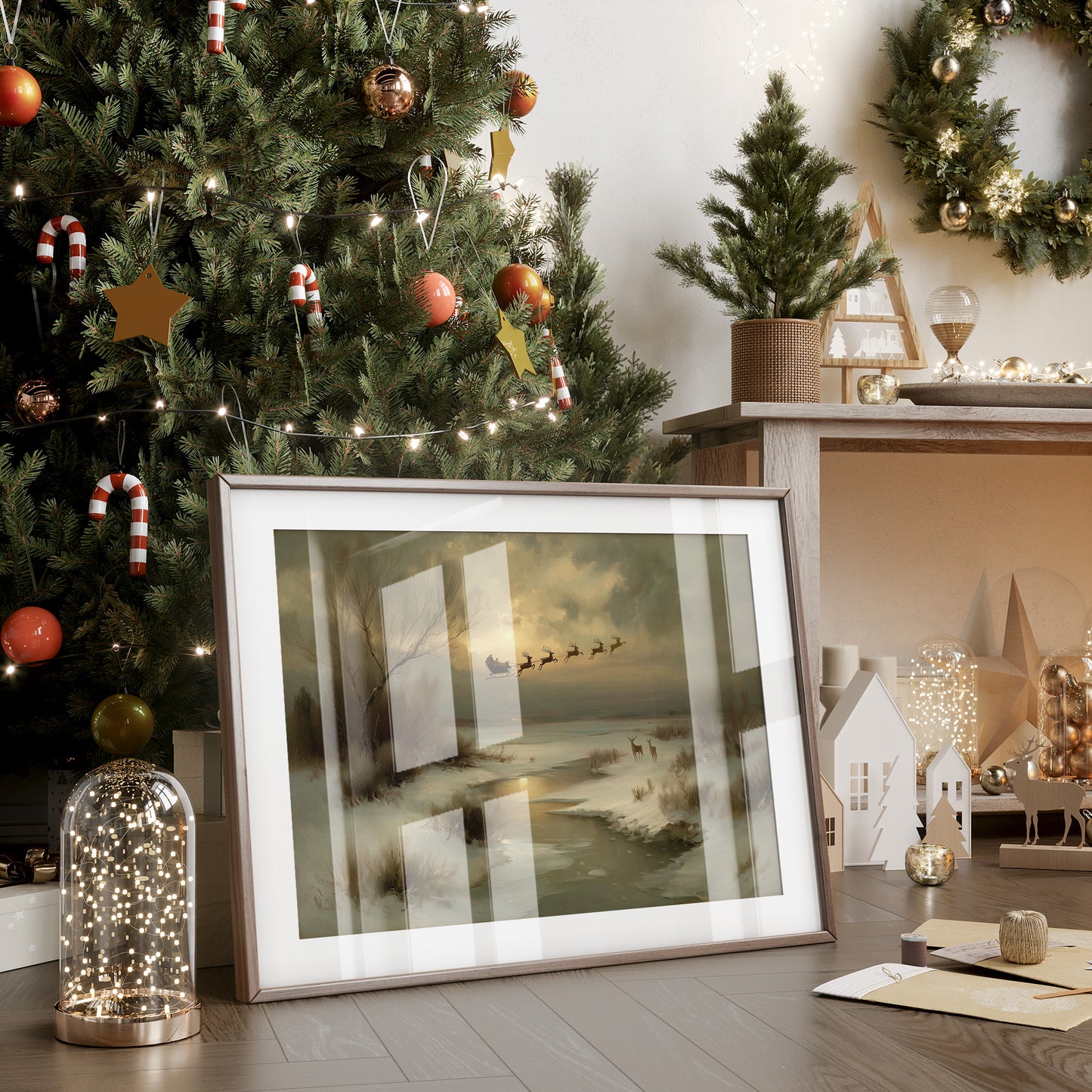 Winter Magic Crosses Moonlit Stream