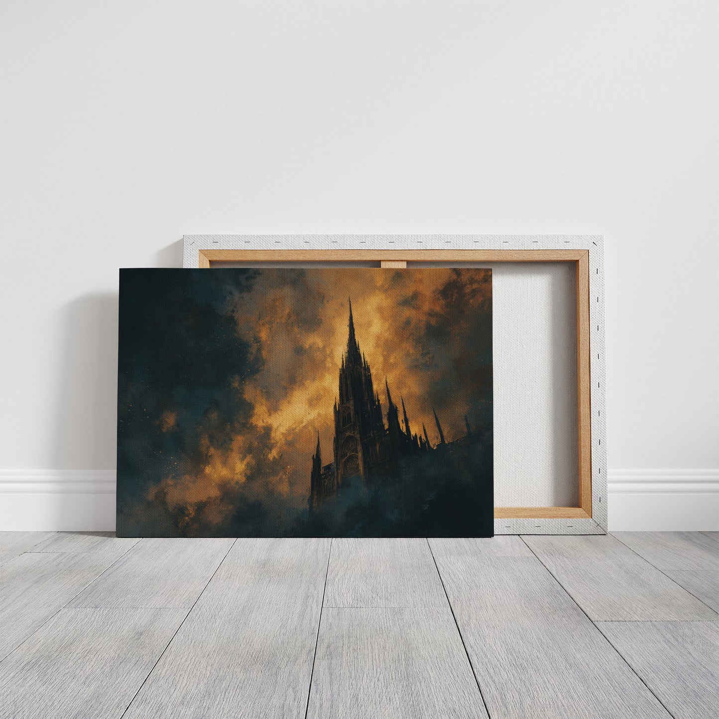 Cathedral Rises Through Amber Sky