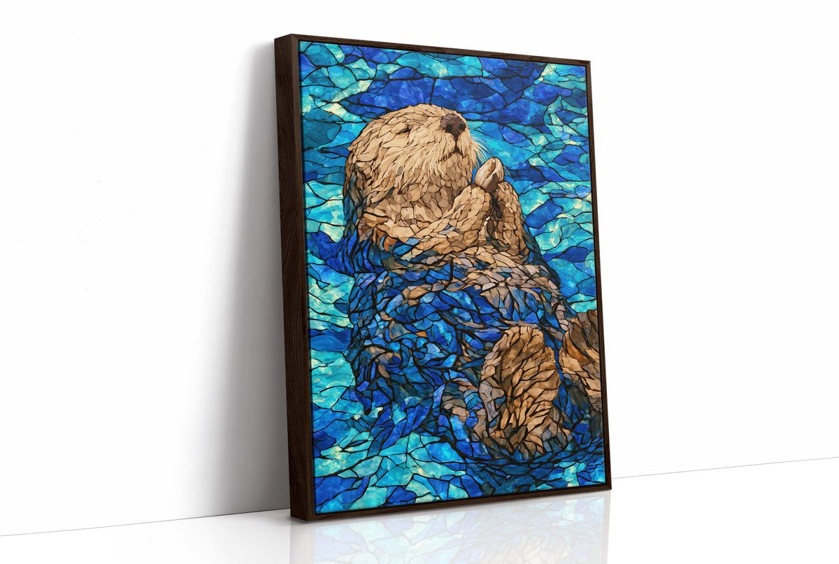 Stained Glass Otter Float