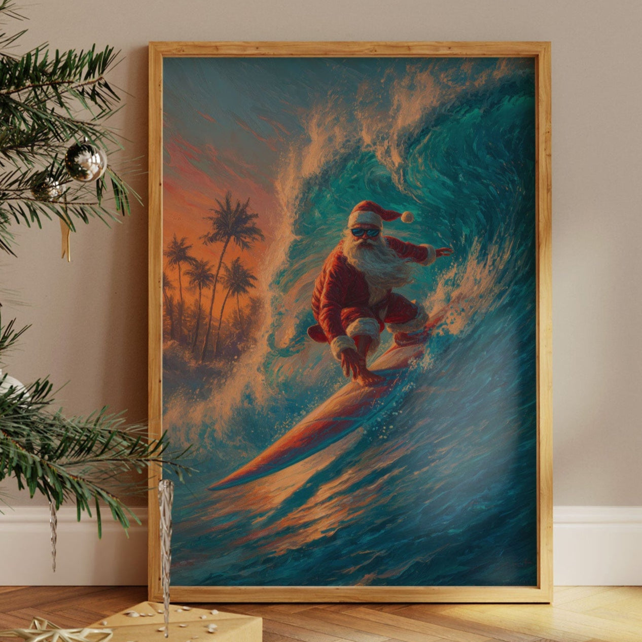 Tropical Santa Rides The Wave