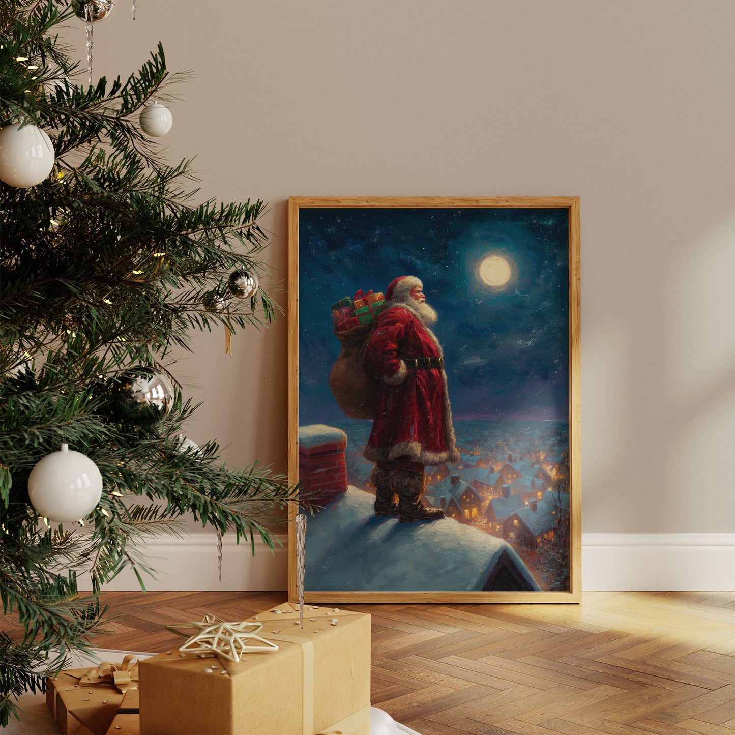 Moonlit Rooftops Welcome Winter's Wonder