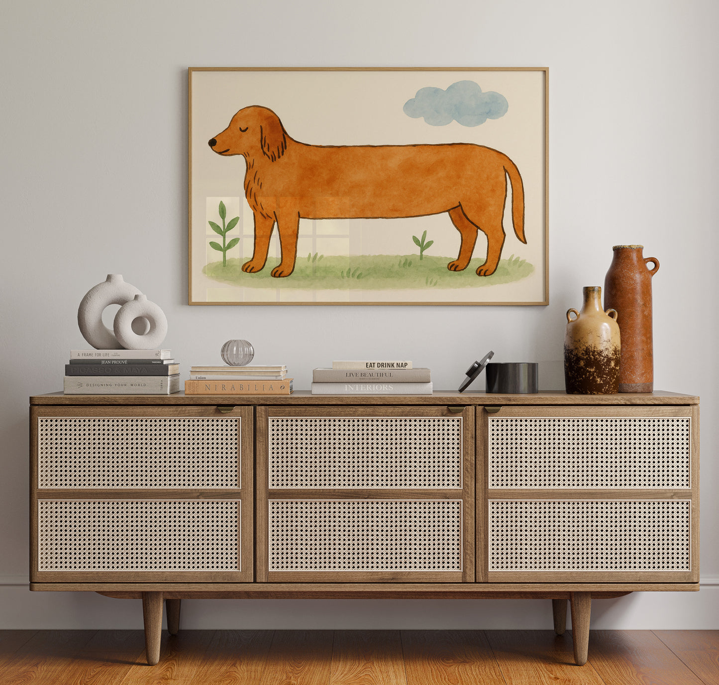 Golden Retriever Under Blue Skies