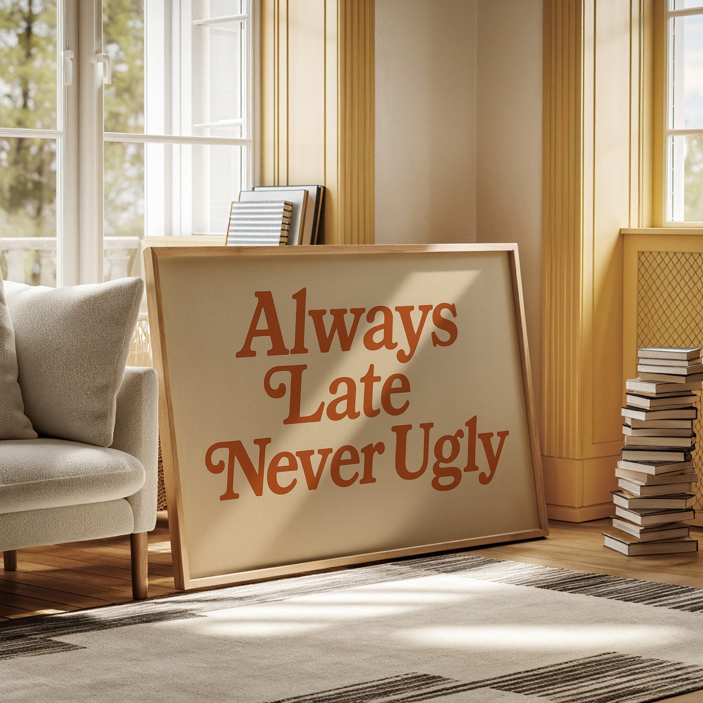 Always Late Never Ugly Retro Print
