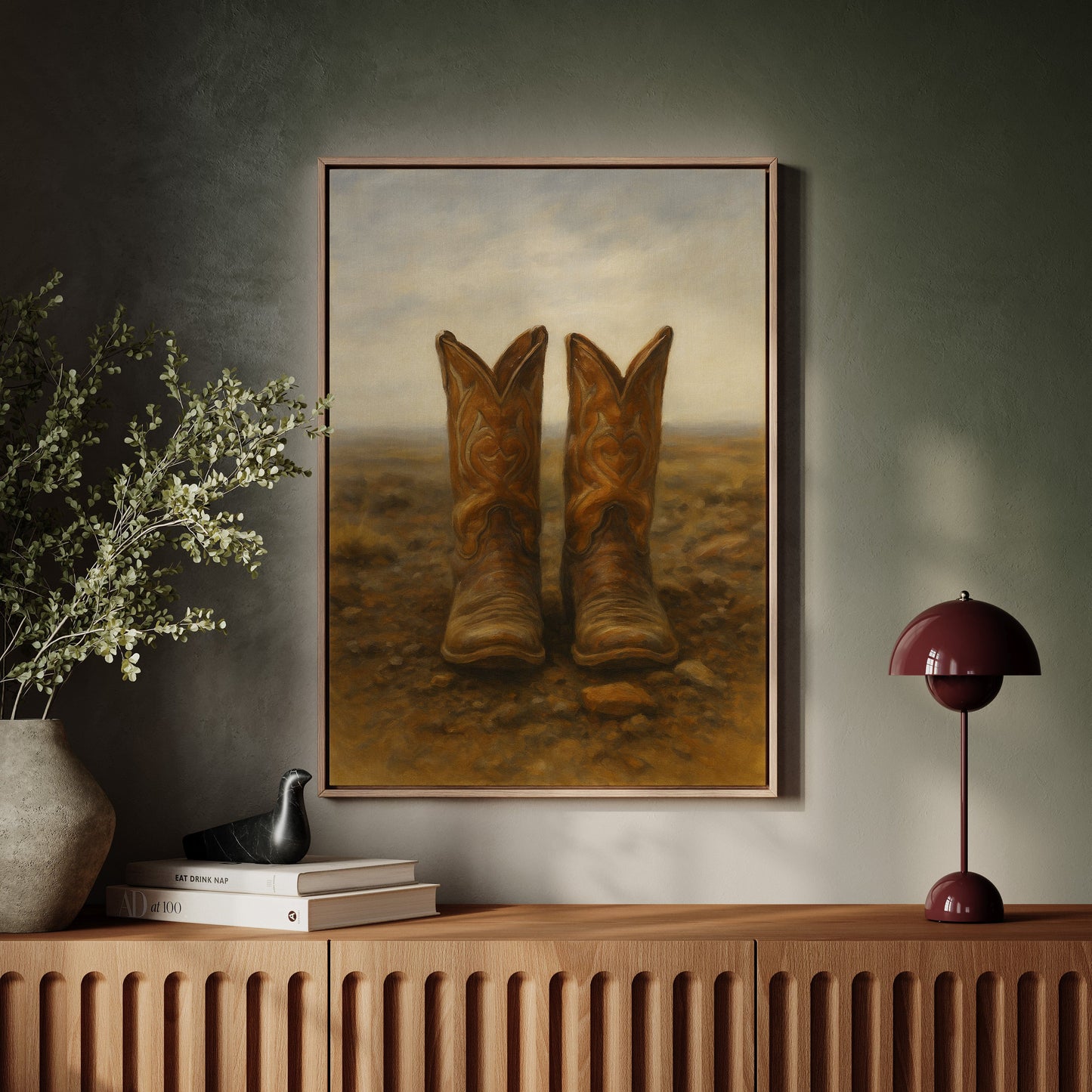 Western Boots Still Life – Cowboy Art Print