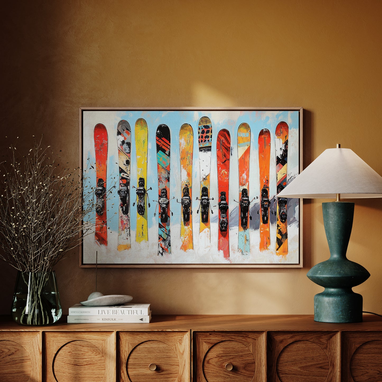 Snow Warriors Line The Lodge Wall