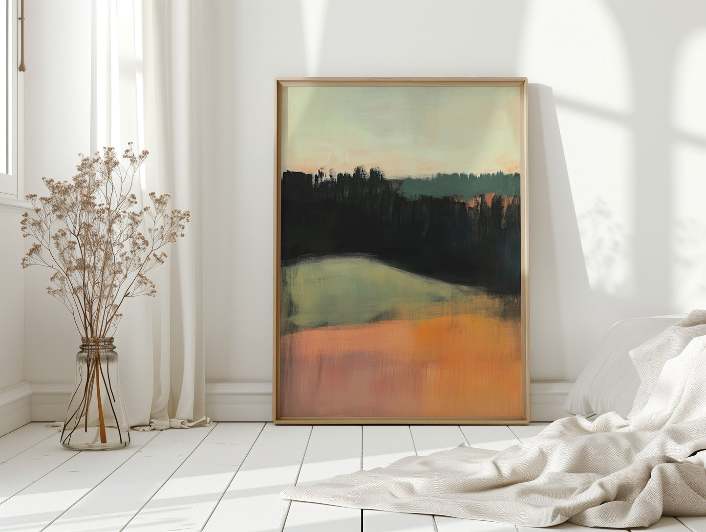 Forest Lines Meet Coral Dawn