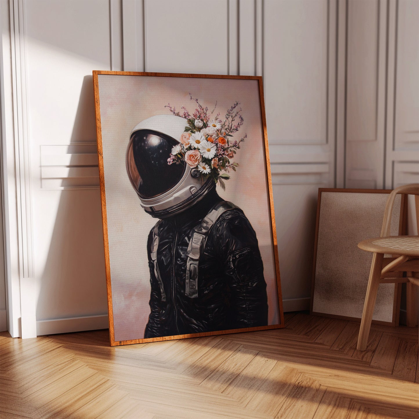 Astronaut with Blossoms on Blush