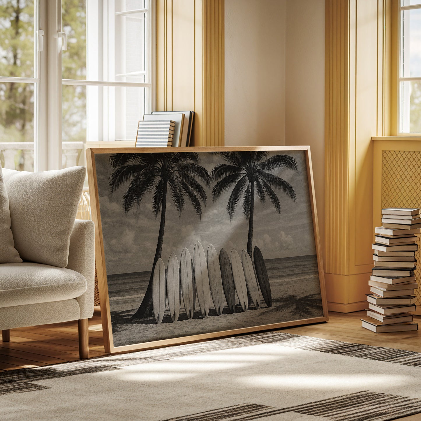 Surfboards and Palms in Paradise