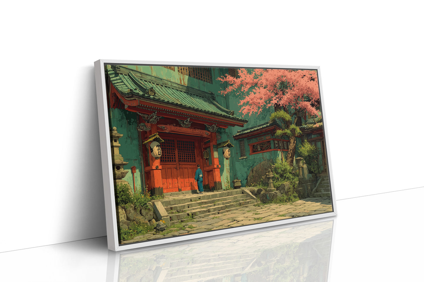 Cherry Blossoms Guard Ancient Temple Gates