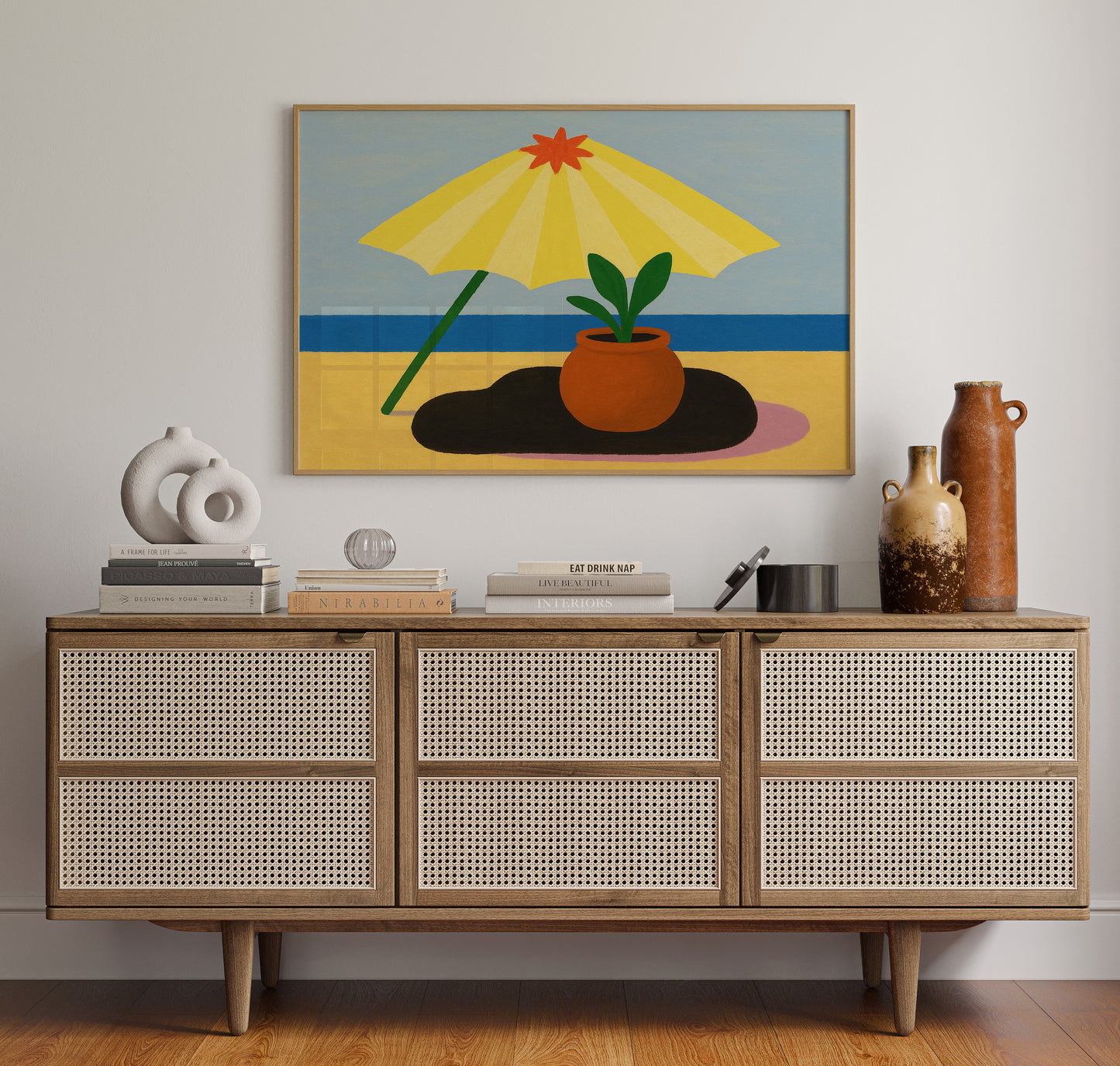 Sunshade and Terracotta by the Sea