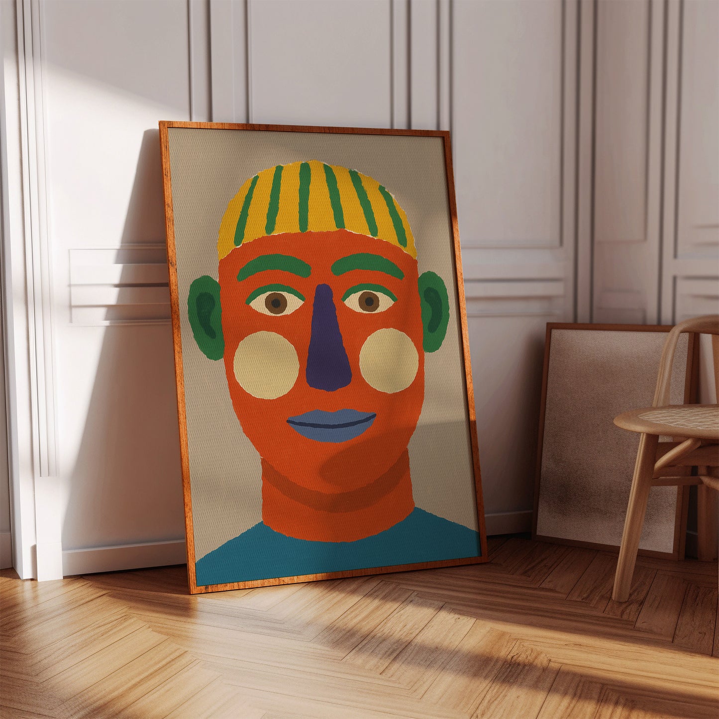 Rainbow Face with a Calm Smile