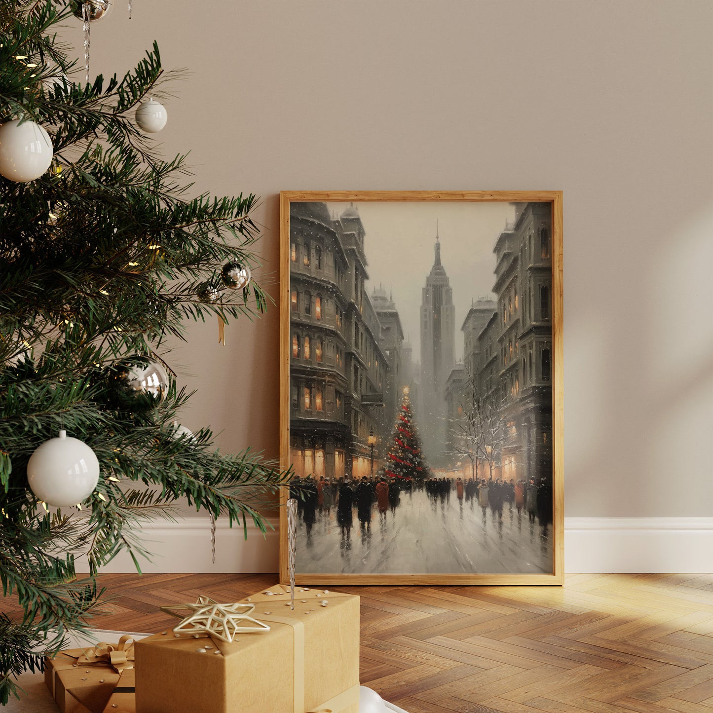 Manhattan Christmas Through Winter Fog