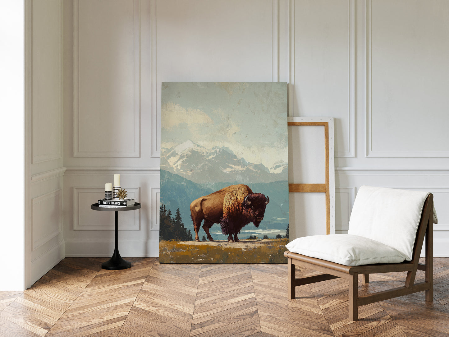 Bison Beneath the Mountain Sky