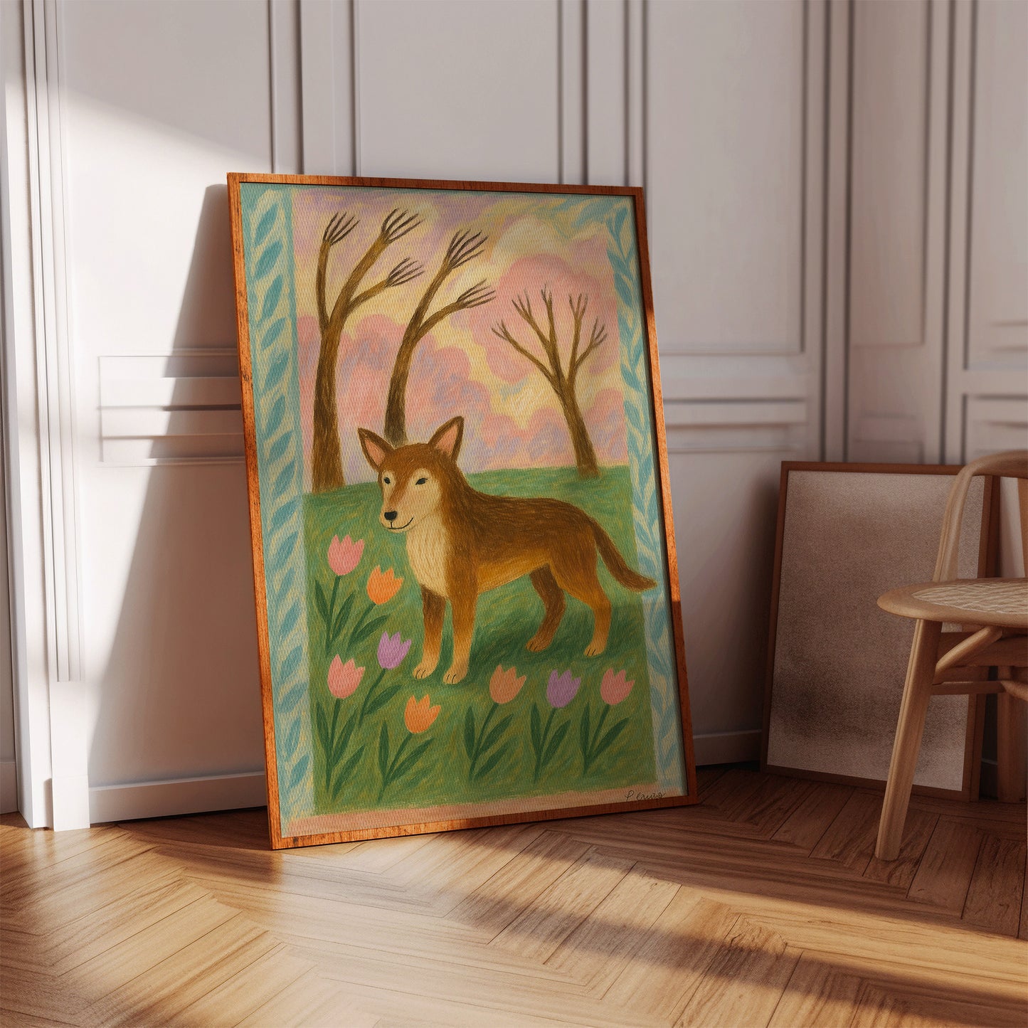 Spring Pup in Tulip Meadow