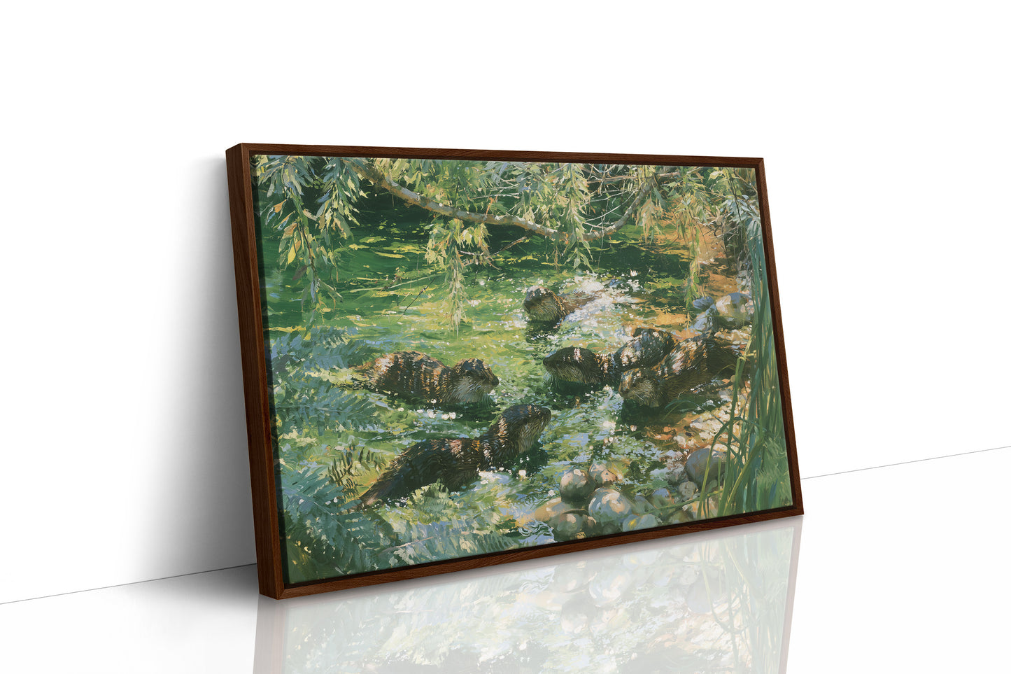 Otter Pups, Dappled Light