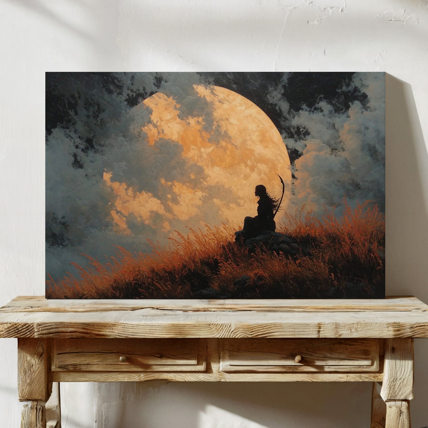 Silhouette Against the Rising Moon