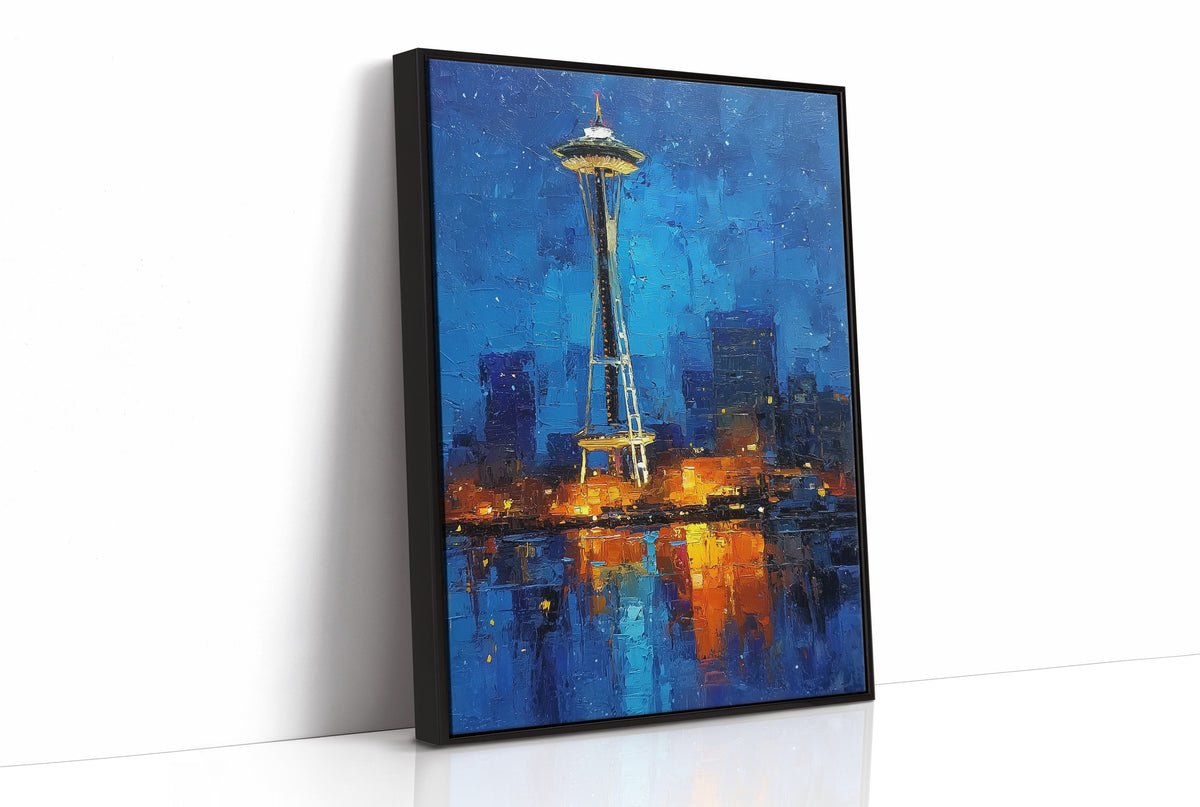 Seattle Burning Blue at Midnight